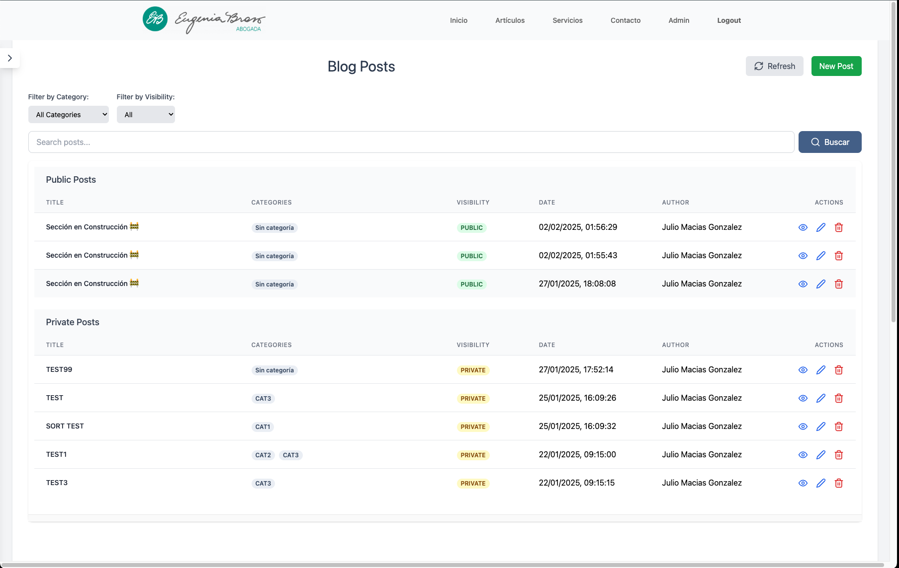 Blog Posts Management