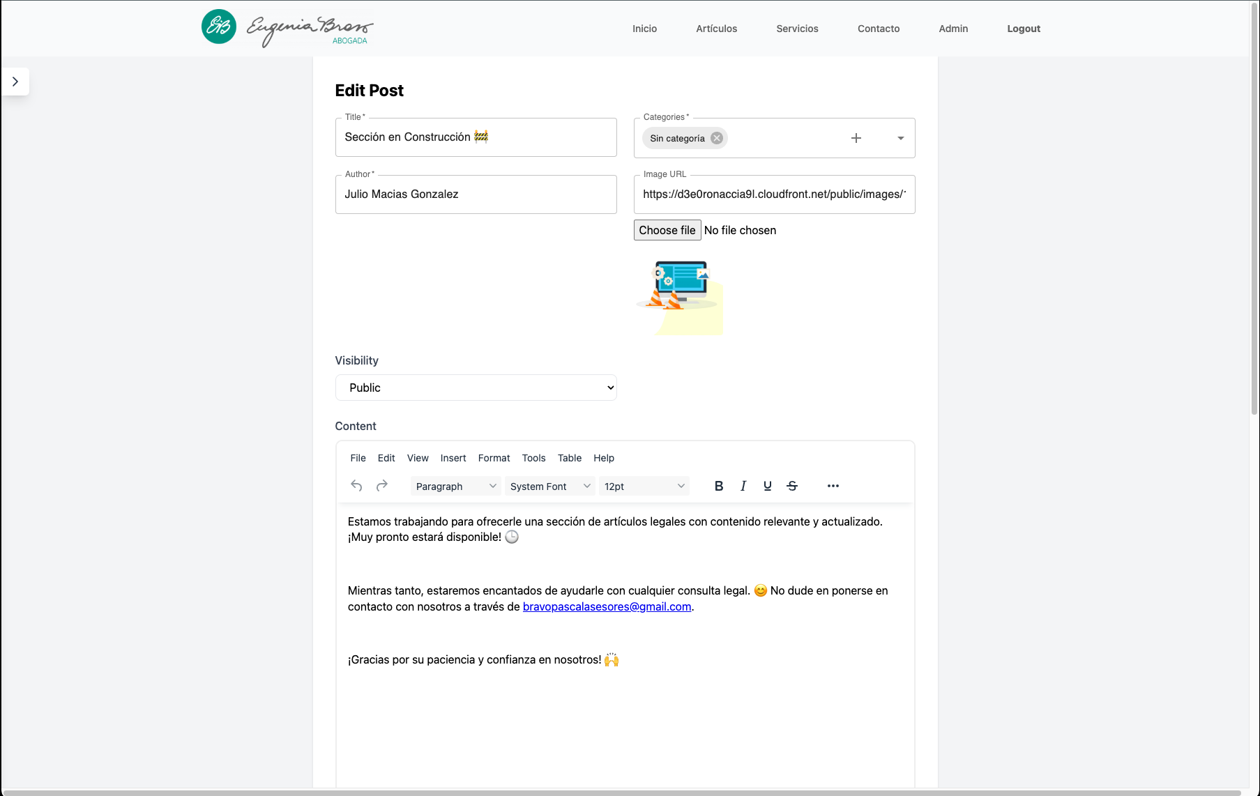 Edit Post Page